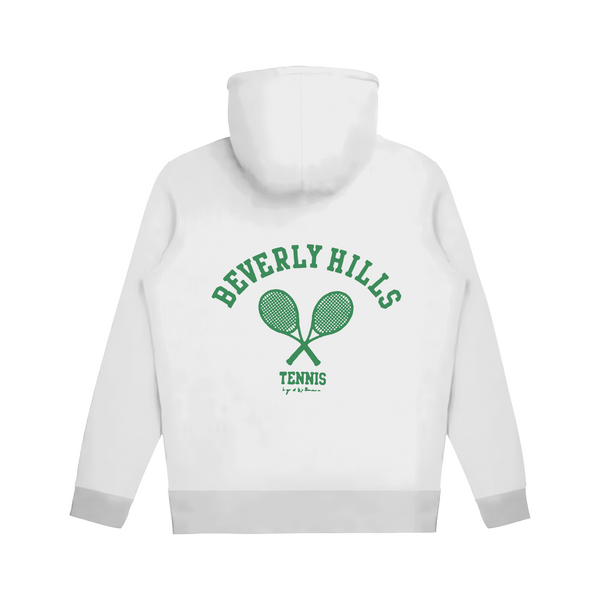 Tennis White Beverly Hills Zipper Sweater Beverly Hills Zipper 90210 With Green Letters