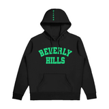 Beverly Hills Black With Green Puff Hoodie