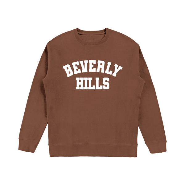 Beverly Hills Crewneck And Jogger Bundle Brown Chocolate With White