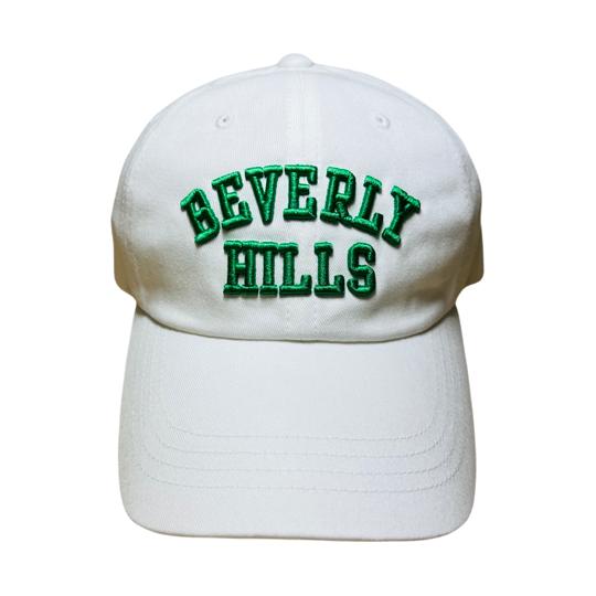 Beverly hills Cap White with green letters