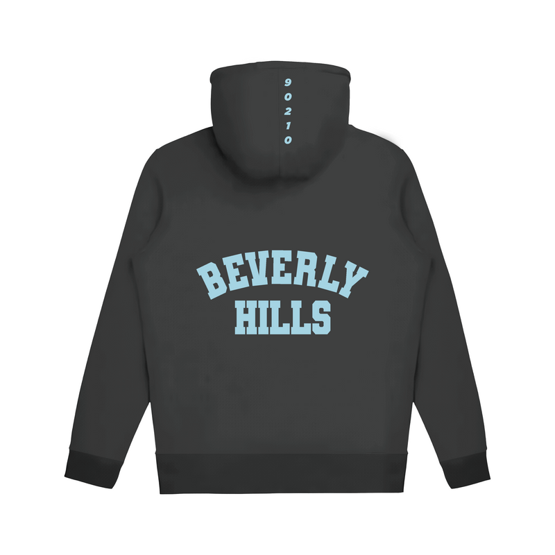 Charcoal Beverly Hills Zipper Sweater Beverly Hills Zipper 90210 With Blue Letters