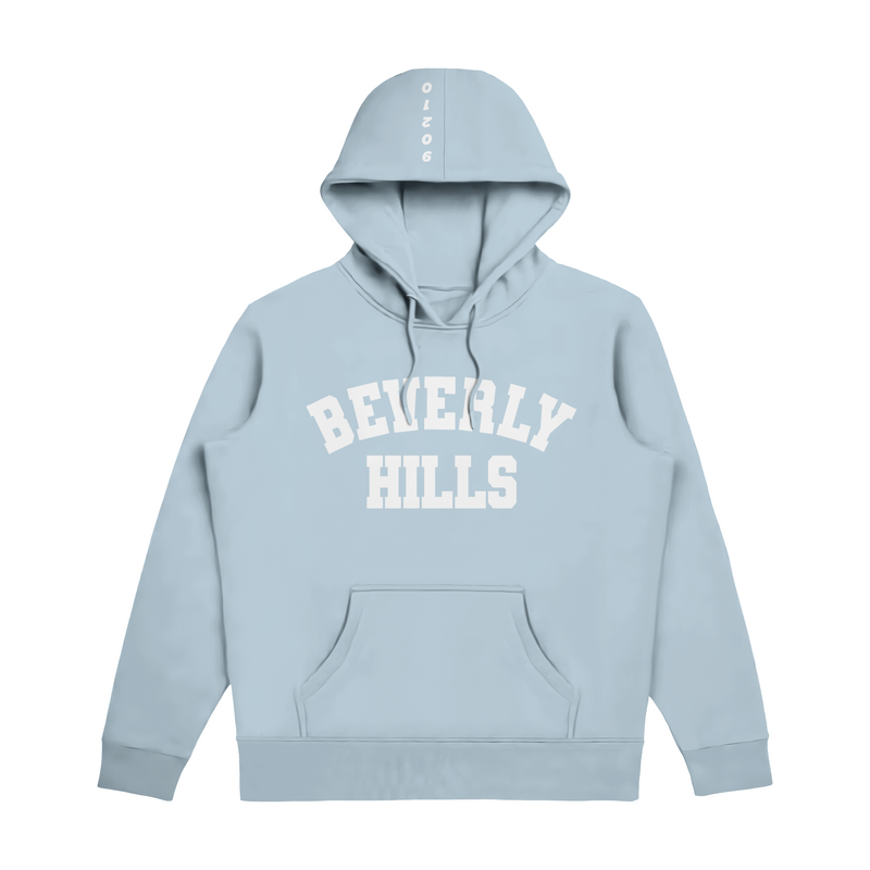 Hoodie Beverly hills blue with white letters