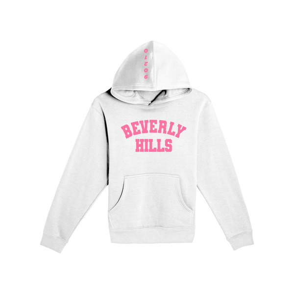 hoodie children kids white with pink 