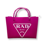 Hot Pink Modern Vegan Tote - Rad Milano