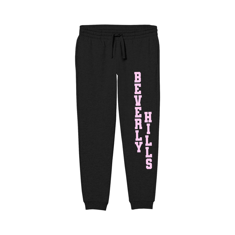 Black Joggers With Pink Beverly Hills