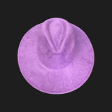 Lavender Suede Large Eaves Top Fedora Hat