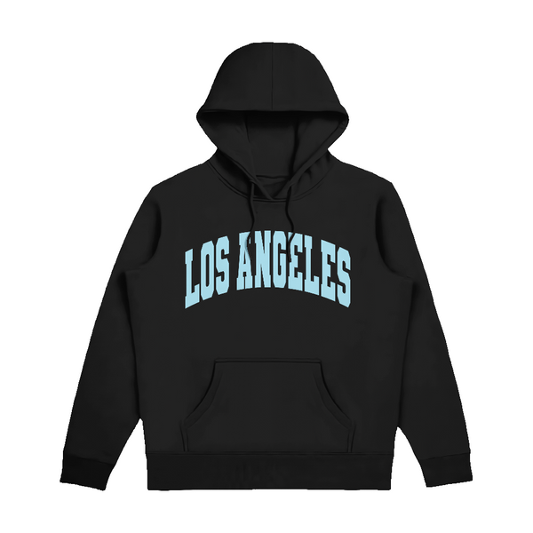 Los Angeles Black Hoodie with Blue