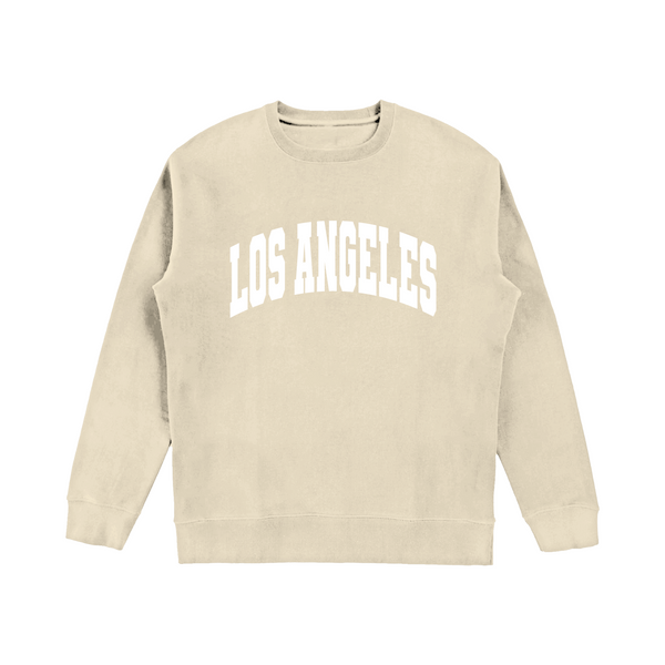 Los Angeles Pullover Sweatshirt Sand shell With White Puff