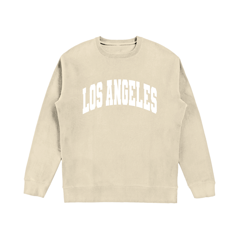 Los Angeles Pullover Sweatshirt Sand shell With White Puff