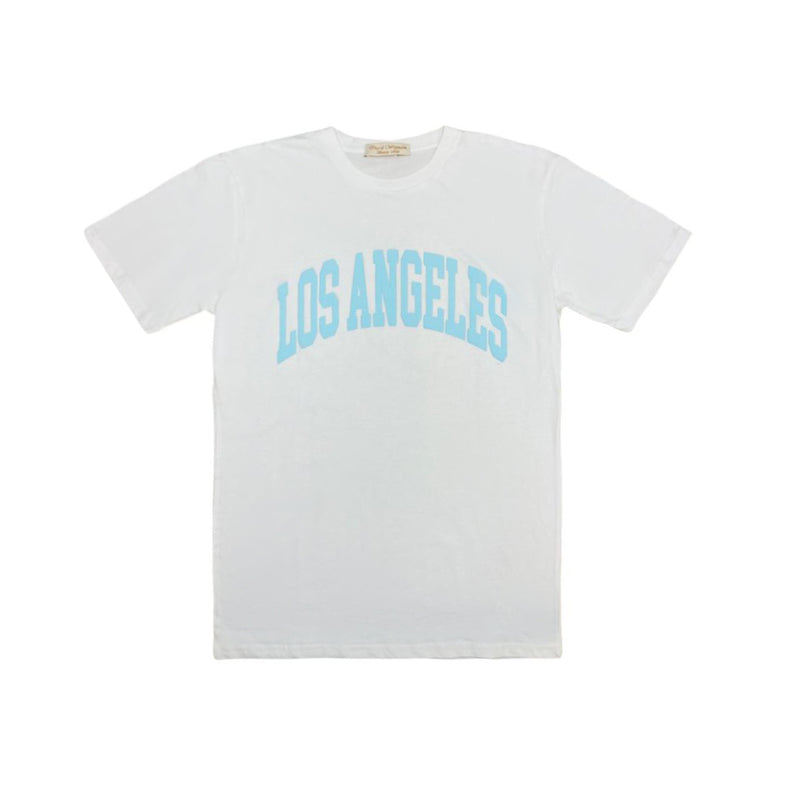 Los Angeles White with Blue t shirt