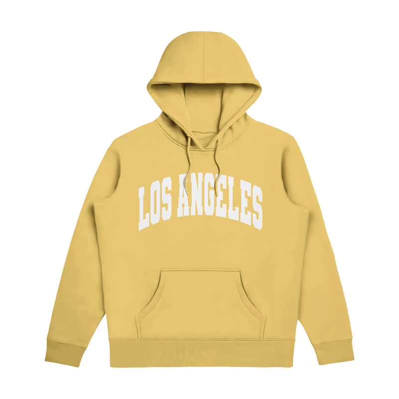 Los Angeles Yellow With White Puff Hoodie