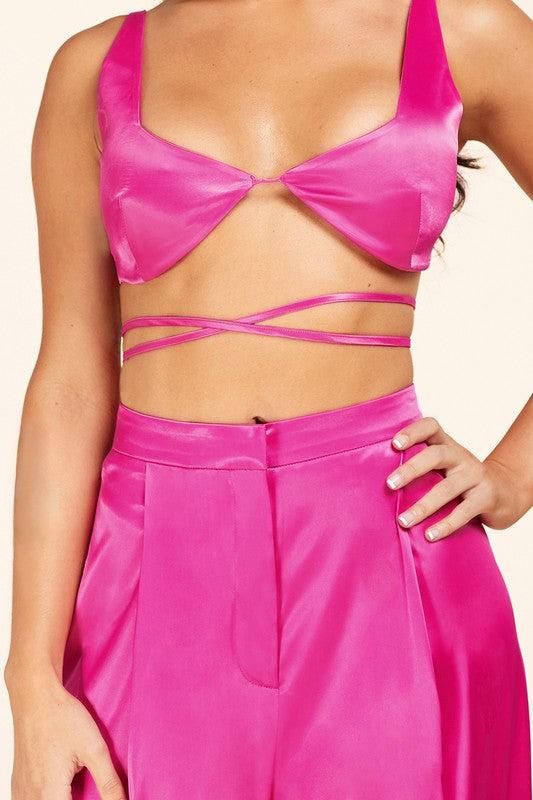 VIBRANT FUCHSIA PALAZO TOP