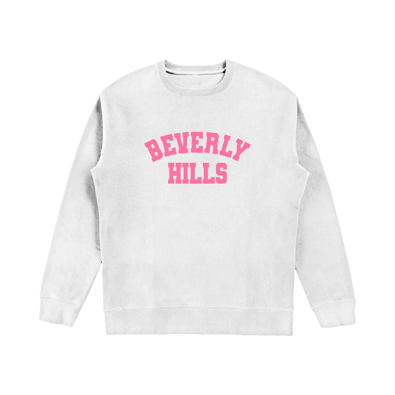 White Beverly Hills Pullover Sweatshirt by Ingrid Wittmann