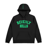 Black Hoodie with green Beverly hills