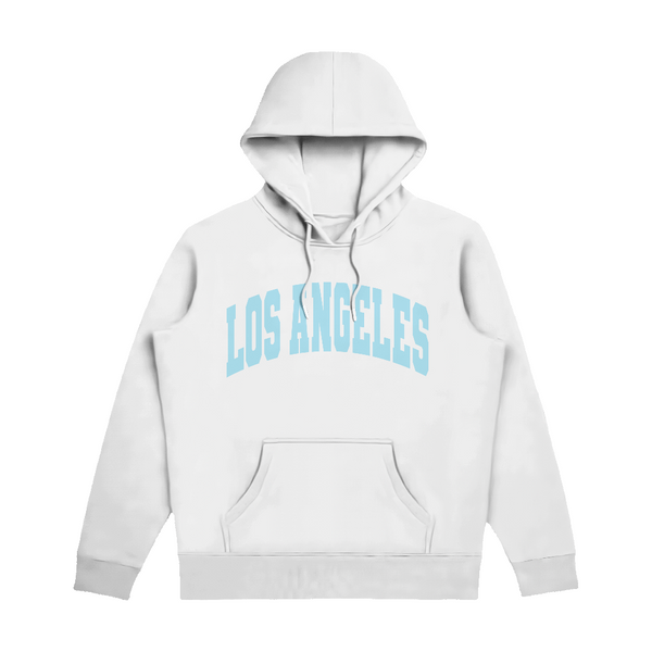 Los Angeles white with blue hoodie