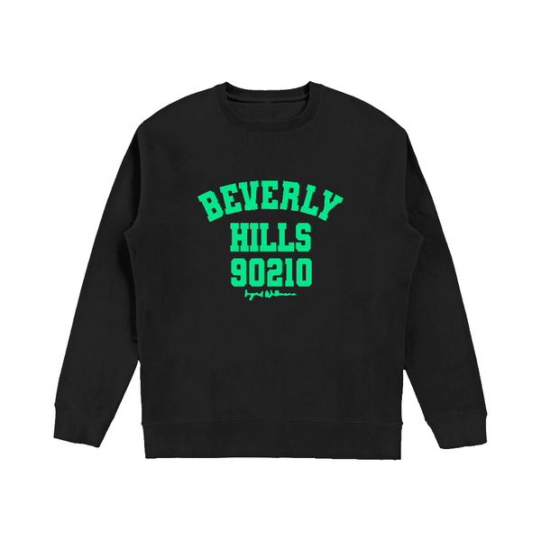 Sweatshirt beverly hills 90210 black with green letters 
