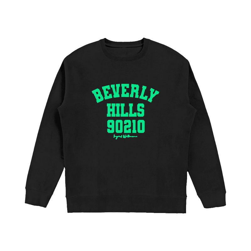 Sweatshirt beverly hills 90210 black with green letters 
