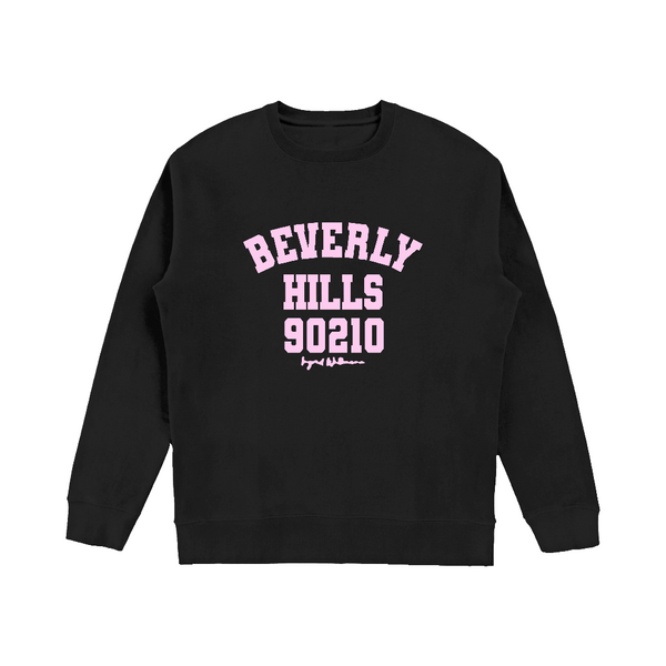 Sweatshirt black with pink letters beverly hills 90210