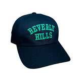 Black cap with green letter beverly hills