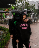 Beverly hills sweatshirt 90210 black with pink letters