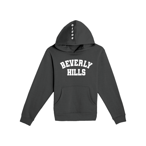 Beverly Hills Hoodie for kids Charcoal With White Letters