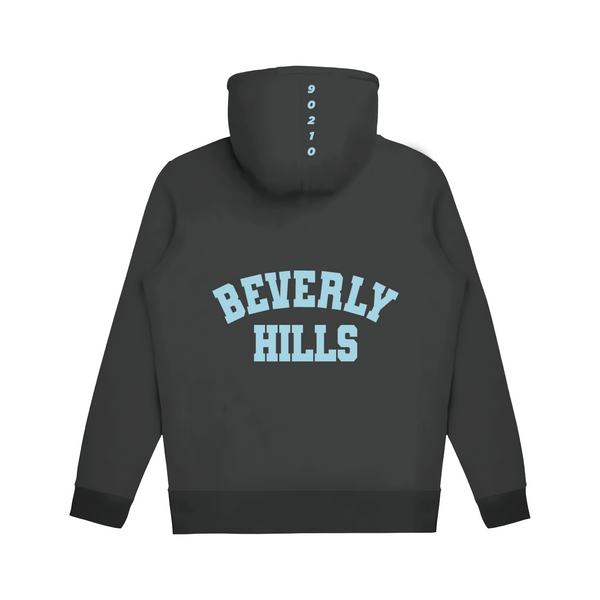 Charcoal Beverly Hills Zipper Sweater Beverly Hills Zipper 90210 With Blue Letters