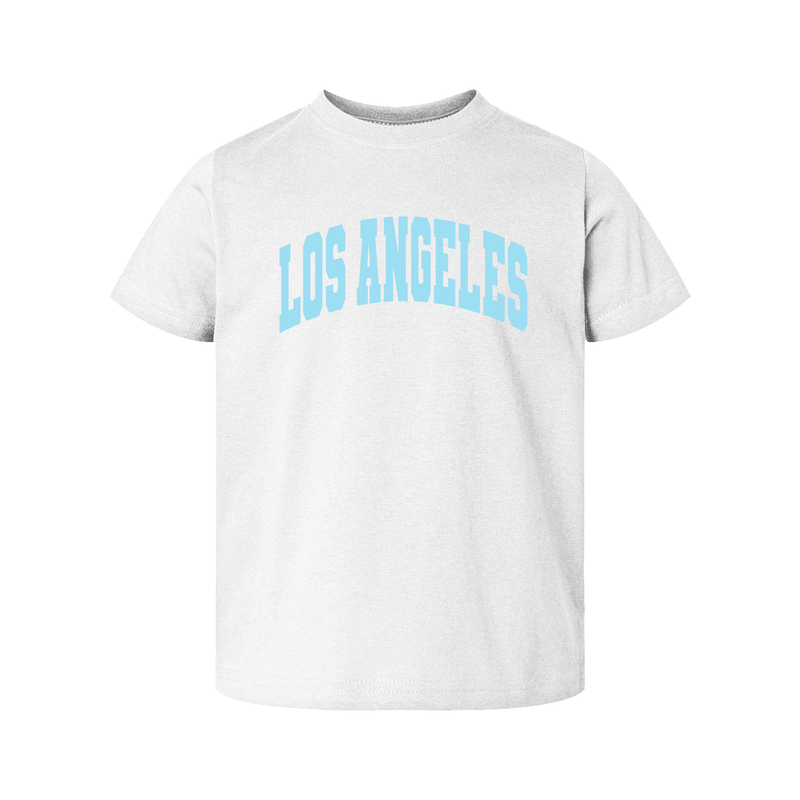 Kids Los Angeles T shirt White T-Shirt With Blue Letters