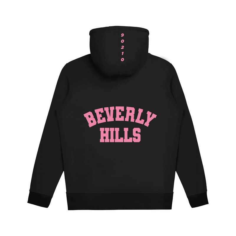 Black Beverly Hills Zipper Sweater Beverly Hills Zipper 90210 With pink Letters