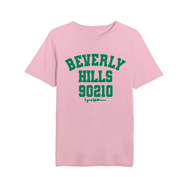Pink With green t shirt beverly hills puff